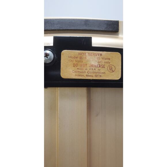 Vintage MCM 1960's Cornwall Hot Server Electric Food Warmer Tray w/Lid PRE-OWNED - Picture 5 of 8